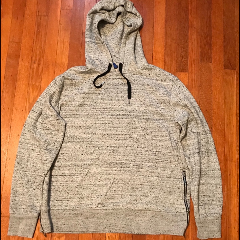 Grey Hoodie ( Zipper down Sides)